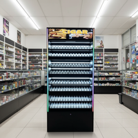 Étagère de présentation de tabac avec éclairage RVB pour station-service et magasin de tabac, vitrine à cigarettes verrouillable, armoire de présentation de cigarettes en métal