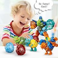 6 1 STEM Dinosaur Robots Juego de juguetes transformados Juguetes de plástico para niños pequeños para niños de 6 7 8 9 10 + para regalos de cumpleaños de Navidad