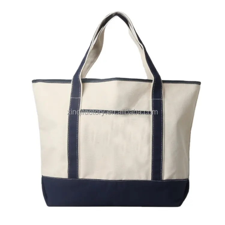 Extra Heavy-weight Large Personalized Boat Tote Cotton Canvas Tote Bag Reusable Custom Tote Shopping Bags Cotton Canvas Bag