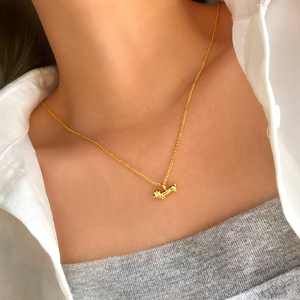 Collar de latón chapado en oro con colgante de Dachshund, cadena tipo caja, dije de animal adorable, unisex, para uso diario, regalo - Product Image 5