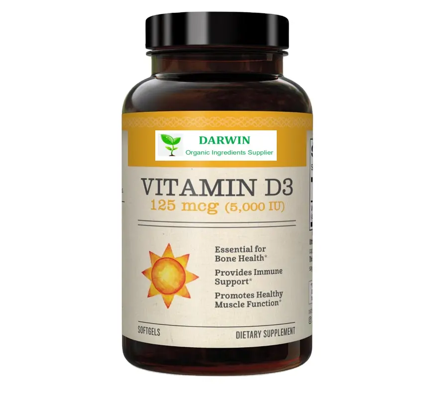 Cápsulas de vitamina D para suplementos de saúde de marca própria 1000 mg Vitamin Softgels D3 Soft Tablet