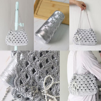 Großhandel DIY Feve Tasche Strickgarn Handgehäkeltes Funkelndes Häkelgarn Metallisches Garn Glitzer Fantasiegarn