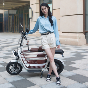 Monopattino Elettrico Pieghevole da 14 Pollici con Freno a Disco Anteriore, Trasportino per Animali e Seggiolino per Bambini, Lunga Durata della Batteria per Pendolarismo e Shopping - Product Image 5