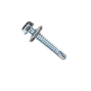 Stainless Steel Indent Hex Washer Head Self Drilling Screws With Banded EPDM Washer