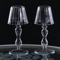 Porte-bougie en verre borosilicate rayé fait main de style européen, décoration de Noël pour la maison, écologique