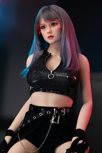 Hot 165cm Cyberpunk Lifelike Companion Doll, Gradient Hair Realistic Adult Model with LED Glasses Soft Breast Lace Trim for Men - Product Image 4