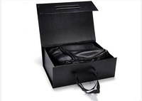 Boîte-cadeau magnétique pliable en carton avec ruban, 50 pièces, grande boîte de luxe noir, emballage en papier blanc, prix d'usine, demande en mariage
