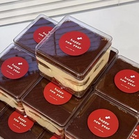 9.5*9.5*6.5cm Mousse Pâtisserie Dessert Tiramisu Mille Couches Boîtes À Gâteau Gâteau Gâteau De Fruits Boîte D'emballage De Stockage Des Aliments