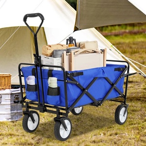 折りたたみ式ワゴン、折りたたみキャンプガーデンカート、頑丈な食料品・ビーチワゴン、ポータブルユーティリティワゴンカート、屋外ハンドカート - Product Image 6