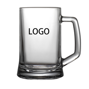 Verre à bière à prix abordable, Logo personnalisé, tasse à jus transparent avec poignée, verre à bière artisanal - Product Image 1