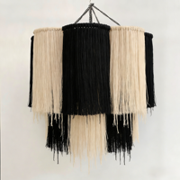 Fournitures de macramé de luxe en gros pour mariages, accents floraux pour lustres, draperies de plafond élégantes pour la décoration d'événements et de fêtes