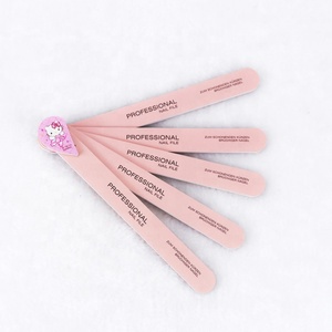 Lima de uñas de papel de lija de Corea con logotipo personalizado de alta calidad, <span class=keywords><strong>esmeril</strong></span> profesional de Color rosa <span class=keywords><strong>para</strong></span> el cuidado Personal, venta al por mayor de doble cara - Product Image 1