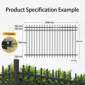 Vente d'<span class=keywords><strong>usine</strong></span> ISO, clôture en acier galvanisé, clôture en acier noir enduit de poudre, panneau de clôture, <span class=keywords><strong>portail</strong></span> coulissant pour atelier, jardin - Product Image 3
