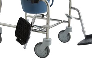 Chaise de toilette de réadaptation, fauteuil de bain à roulettes en aluminium, fauteuil de toilette portable pour personnes âgées - Product Image 5