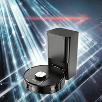 Robot Vacuum Cleaner LDS Lidar Laser Navigation 2-in-1, Pembersih Otomatis Basah Kering untuk Rumah dan Garasi