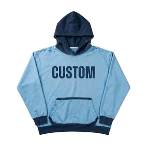 Custom 480gsm Heavyweight Cotton Hoodie Men's Streetwear Boxy Fit Vintage Stone Wash Tapestry Embroidery Fleece Pullover Jumper - Product Image 4