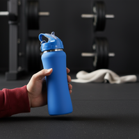 Thermos en acier inoxydable 304, 350/750/1000 ml, bouteille d'eau isolée avec une courbe élégante, couvercle à paille rotatif