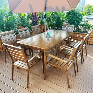 Set <span class=keywords><strong>Tavolo</strong></span> e Sedie da Esterno in Lega di Alluminio dal Design Moderno e Semplice per Cortile, Giardino, Terrazza, Balcone, Villa e Tempo Libero - Product Image 2