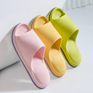 Women's <b>Summer</b> <b>Slippers</b> Thick Sole Comfortable Indoor Home Wear For Couples All Seasons Bean Green Beige Pink Black White - Product Image 3