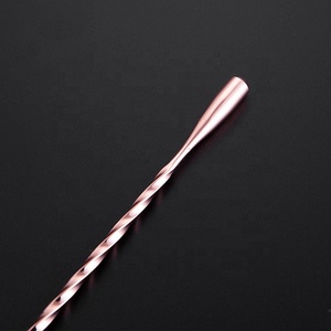 ملعقة خلط كوكتيل طويلة من الفولاذ المقاوم للصدأ 304 بلون ذهبي نحاسي لمجموعات أدوات البارتندر - Product Image 5