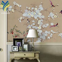 Papier Peint Commercial 3D Personnalisé pour Décoration, Tapisserie Murale Chinoiserie et Soie Chinoise, Étanche et Antistatique