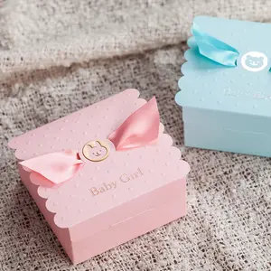 Caixa de presente para meninos e meninas, rosa, azul, festa de luxo, pequena, chocolate, doces