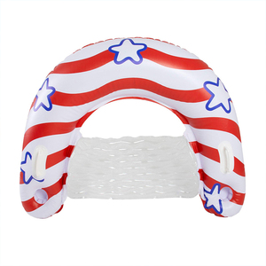 Flotador Inflable de PVC Grueso y Resistente con Diseño de Estrellas y Rayas, Silla de Piscina, Balsa Inflable para Nadar, Fiesta Acuática - Product Image 2