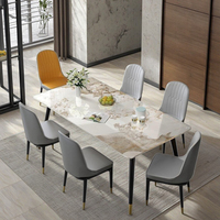 Ensemble table et chaises de salle à manger rectangulaire de luxe moderne pour petit appartement, salon, bureau, 4 places