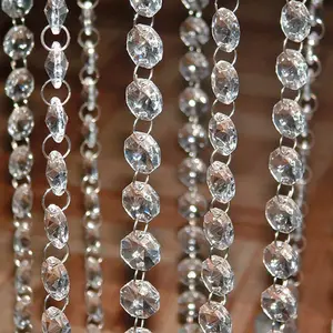 Wholesale Christmas Window Wedding Decor 10cm 5cm Natural Clear K9 Crystal Chandelier Bead Chain