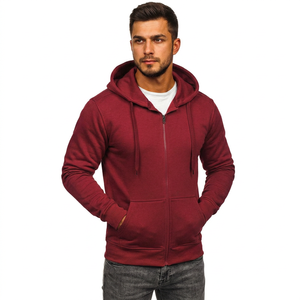 Sweat à capuche zippé pour homme, coupe boxy courte, en coton épais 500 g/m², épaules tombantes, effet vintage délavé, double fermeture éclair - Product Image 1