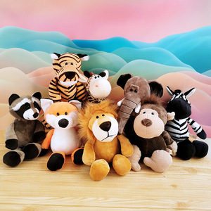 Peluches d'animaux de la jungle en dessin animé, jouets en peluche d'animaux sauvages du zoo pour enfants, cadeaux - Product Image 4