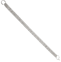 Collier d'entraînement pour chien en fer de haute qualité, double chaîne, motif solide, style classique, pour la promenade