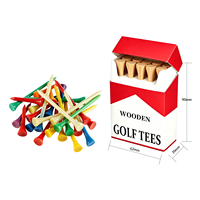 Vente directe d'usine en gros : Tee de golf en bois durable et écologique de 83 mm avec emballage boîte à cigarettes, options de couleur personnalisées