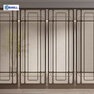 Paravents de luxe japonais minimalistes <span class=keywords><strong>d</strong></span>écoupés au laser, sans perçage, avec raccordement gauche-droite, en acier inoxydable, étanches - Product Image 4
