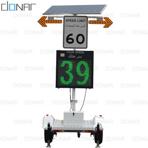 لافتة قياس سرعة الرادار المتنقلة التي تعمل بالطاقة الشمسية مع لوحة تحديد الحد الأقصى للسرعة - Product Image 2