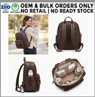 Premium Vegane Leder-Wickeltasche Rucksack Schicker Umweltfreundlicher Mama-Rucksack Private Label Individuelles Logo OEM-Hersteller