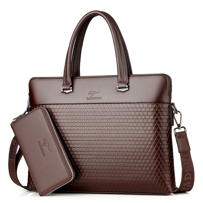 Luxury Office Black High, Quality Lawyer Pu Computer Soft Messenger Bag Men Briefcase Bags Crossbody Shoulder/
