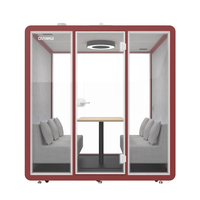 Cabine insonorisée pour studio de travail, bureau personnel pour 6 personnes avec lumière naturelle 4000K, style américain, certifiée CE/ISO