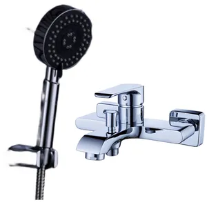 New Style High End Einfache Schwarz Chrom Messing Dusch system Einhand 2 Wege Wasserhahn in Hotel Villa Fabrik Preis CE