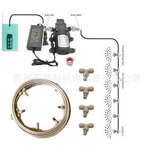 Sistema de Bomba Atomizadora con Pulverizador de Niebla, 15m, Azul y Negro, Conexión Rápida, Eléctrico, para Jardín, Refrigeración, Humidificación, Nebulización Fina - Product Image 1