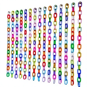 Chaîne de maillons en résine tendance pour la décoration intérieure, artisanat artistique vintage, éléments décoratifs multicolores de qualité supérieure en forme ronde - Product Image 2