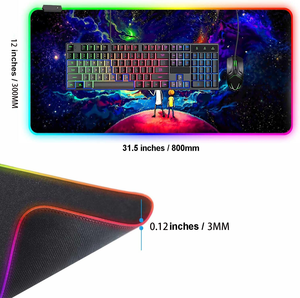 Custom XXL RGB Night Sky Space Stars,12 Light Modes-Non-Slip Rubber Base Mousepad-Textured Cloth-Long Glowing <strong>Laptop</strong> Desk Pad - Product Image 5