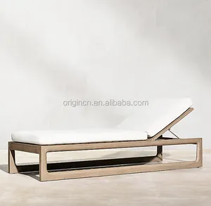 Pieds d'angle de meubles faits à la main pour l'extérieur, siège unique, lit moderne en bois de teck