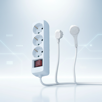 Adaptador Multiplicador de Enchufe Schuko Profesional de 3 Vías y 16A, 3680W, con Conector de Cobre de Alta Conductividad para Mejoras del Hogar