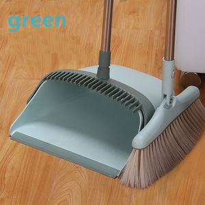 Ensemble balais et anti-poussière vertical, balai à longue manche extensible, résistant, en acier inoxydable, auto-nettoyage, doux, Combo - Product Image 2