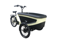 Tricycle cargo électrique avec remorque vélo, cadre de vélo électrique ANANDA M81 à assistance au pédalage et boîte de livraison frontale en EPP