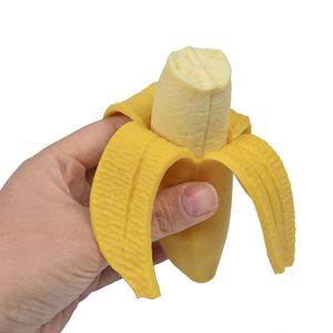 Jouet sensoriel créatif en forme de banane pelée, en PU souple et compressible, cadeau fantaisie pour enfants, jouet anti-stress amusant pour le bureau - Product Image 3