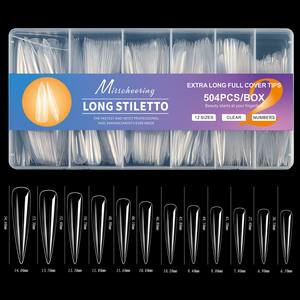 Puntas de <span class=keywords><strong>Uñas</strong></span> de Gel Suave para Extensión, Venta al por Mayor, 504 Piezas/Caja, Extra Largas, Estilo Cowboy, Forma de T, Cobertura Completa, Sin Rastro - Product Image 5