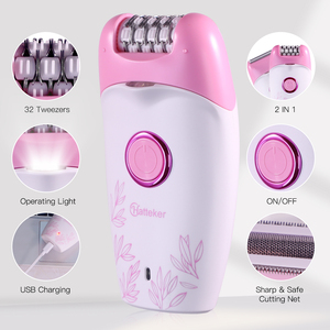 เครื่องโกนขนและเล็มขน 2 in 1 สำหรับผู้หญิง ยี่ห้อ Hatteker พร้อมไฟ LED กำจัดขนด้วยไฟฟ้า - Product Image 3