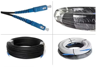 ZXOFC kabel Jumper serat optik, kabel komunikasi Drop Jumper optik serat hitam Singlemode G652D, konektor SC/UPC pre-end 2 ujung kustom